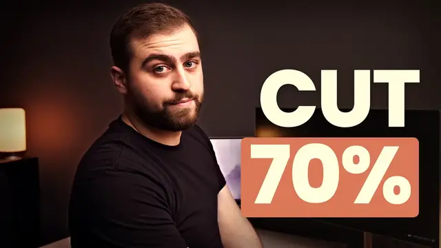 Karam Hawash beside the words CUT 70% on the thumbnail for his video on cutting Claude Code token usage