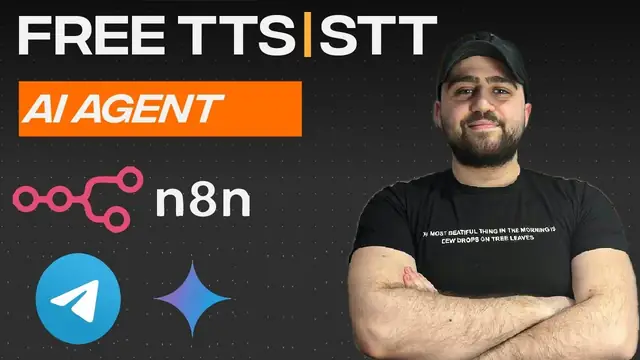 Thumbnail of Karam's video on a free Gemini text to speech and speech to text agent for Telegram in n8n